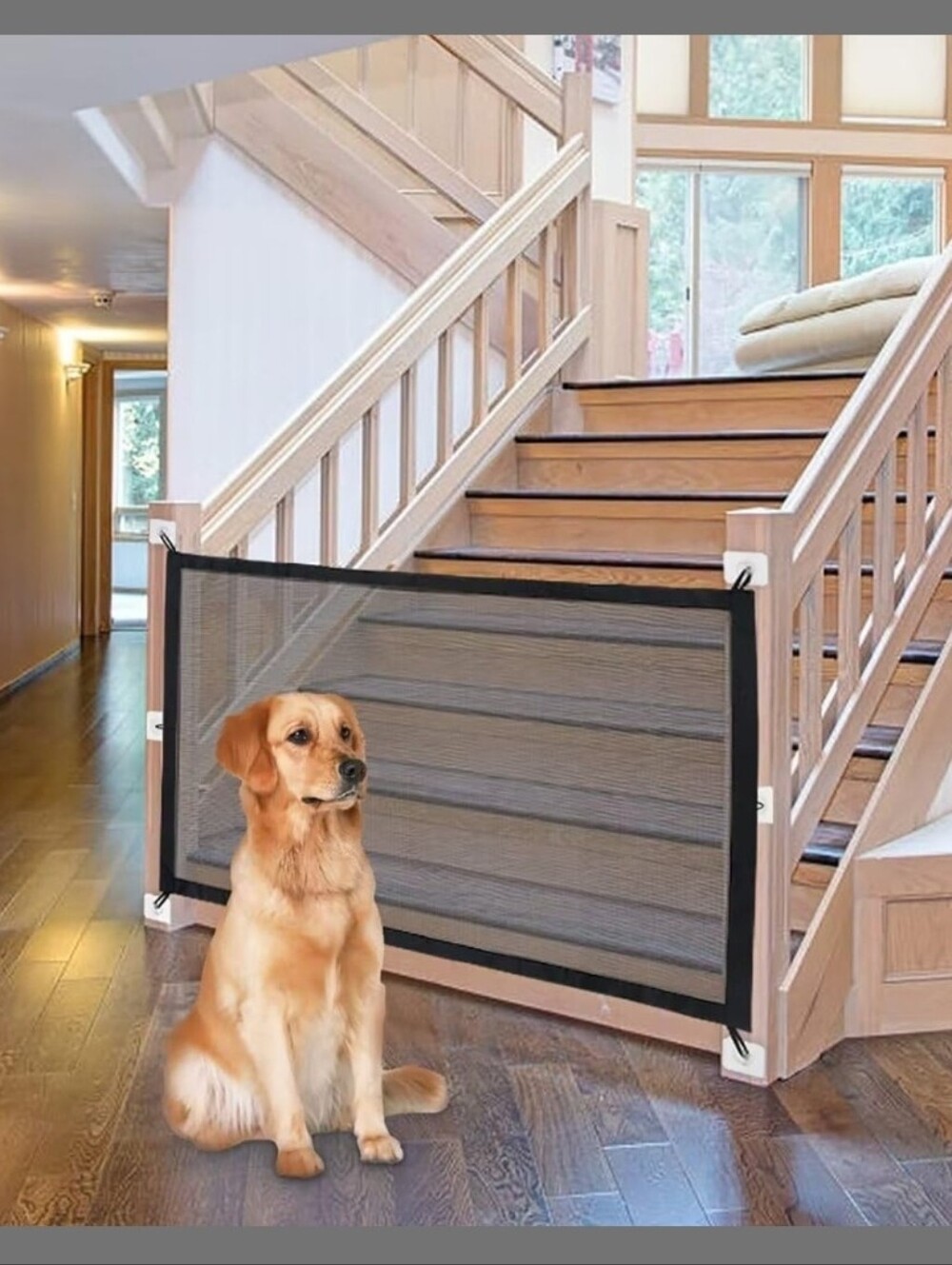 NWK Pet Gate - 43"x30", Black Dog Safety Barrier